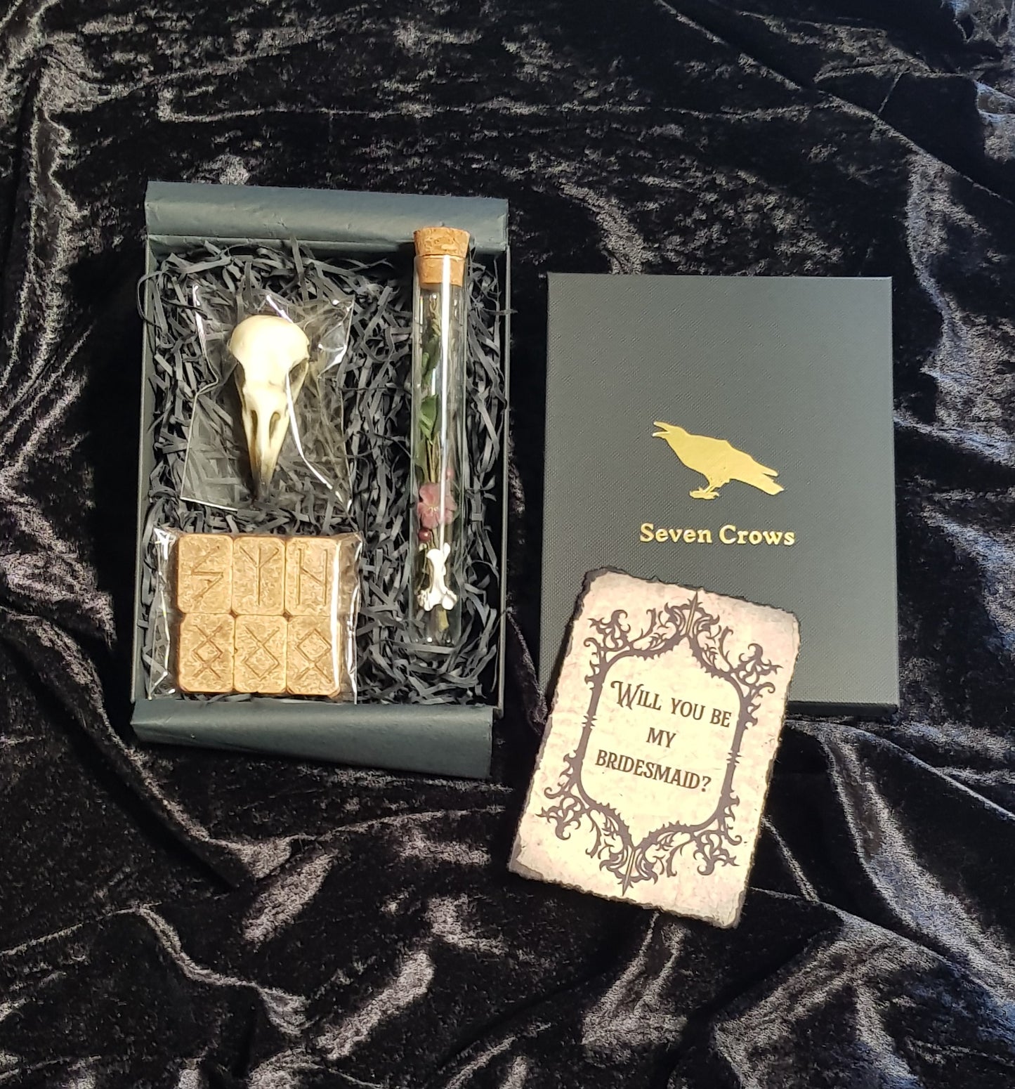Gothic bridesmaid proposal gift box